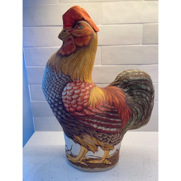 Chicken and‎ Rooster Hand Sewn Plush Fabric Decorative Set of 2 - Picture 4 of 16